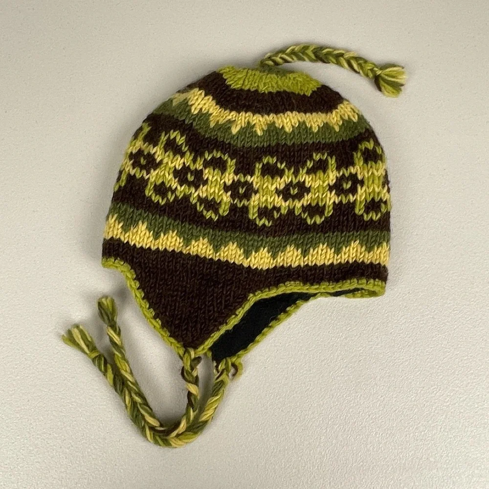 Knit Wool Fleece Lined Beanie Sherpa Winter Stocking Cap Hat Olive Unisex OS
